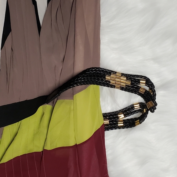 Bcbgmaxazria Runway Maxi pleated Dress Sz M - Picture 4 of 8